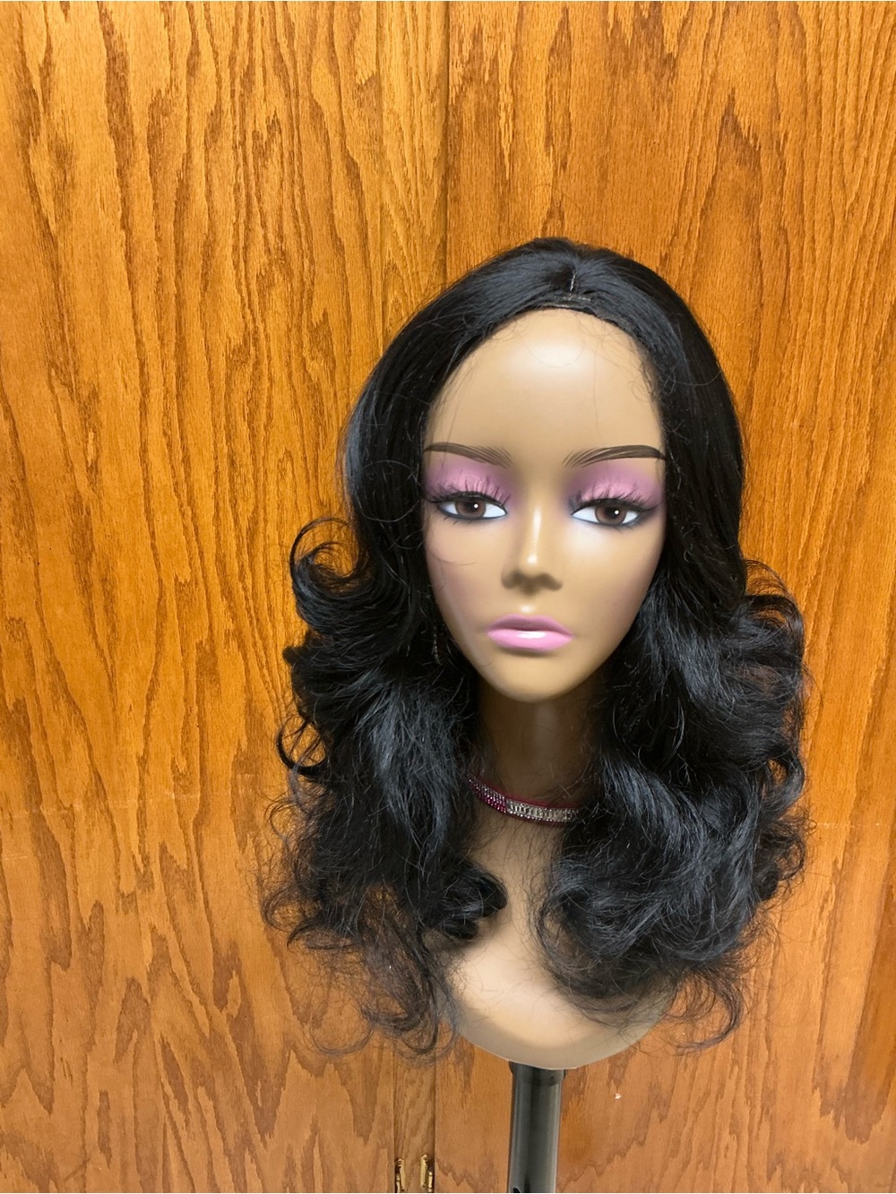 Black Wavy Synthetic Wig with Natural Shine